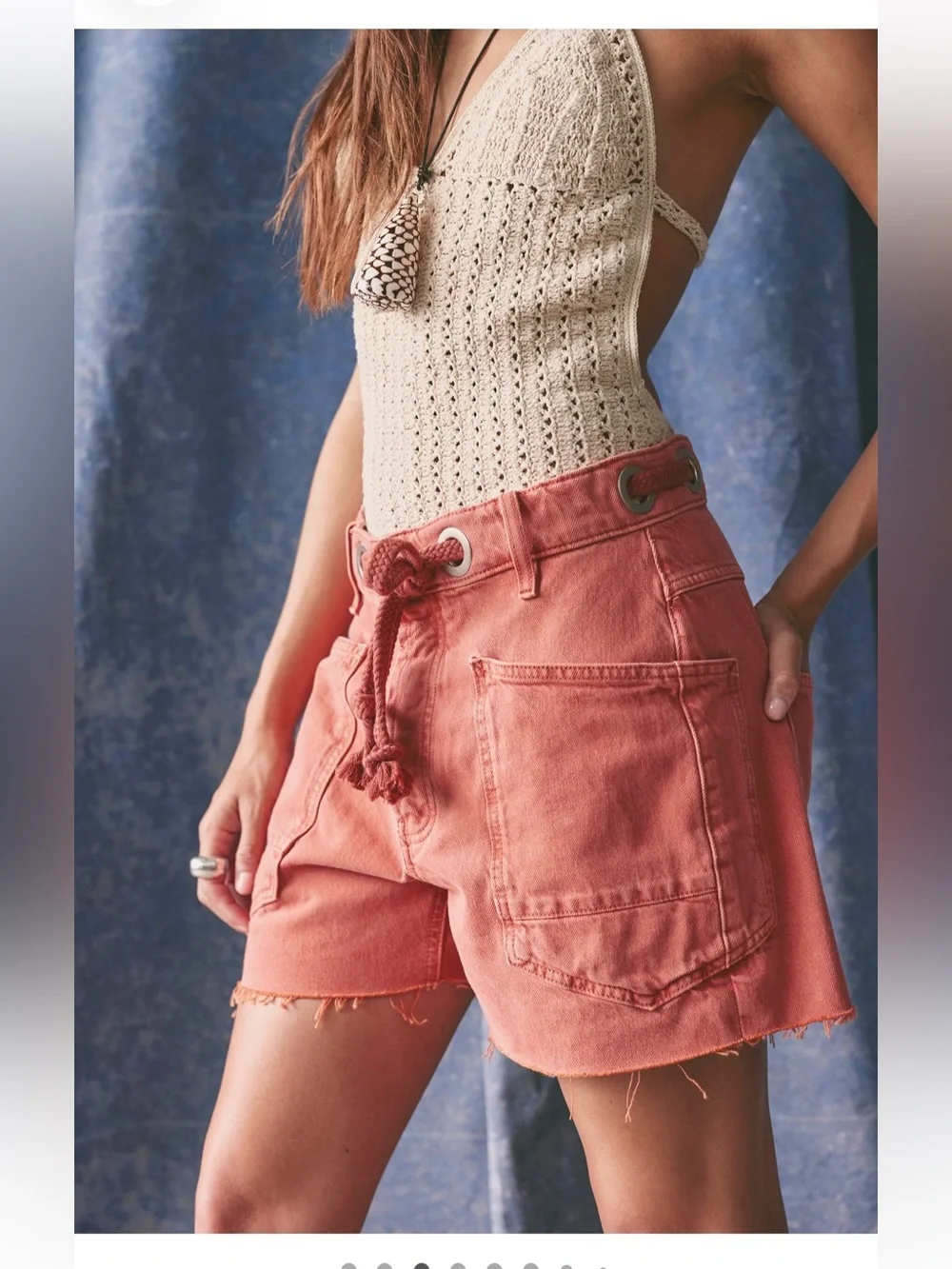 Free People NWOT Moxie Barrel Shorts Size 26 in Sunset